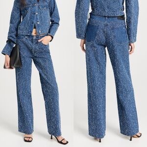 Rag & Bone The Logan Mid-Rise Wide-Leg Tweed Jeans Size 25 NWT